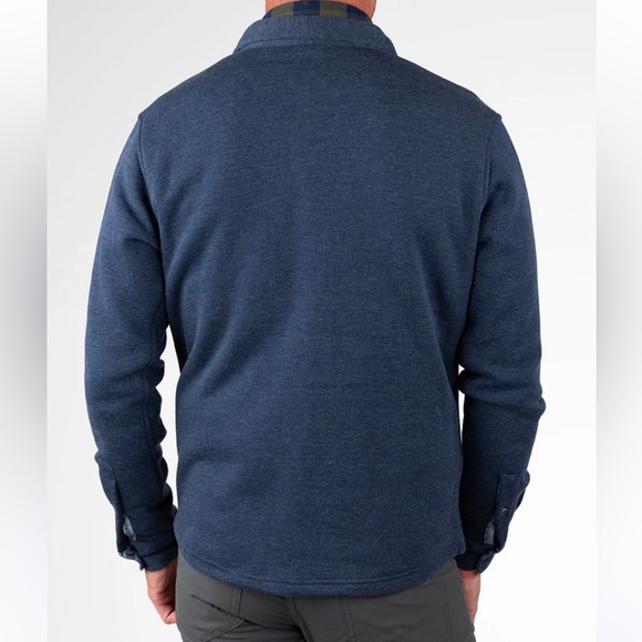 Taylor Vintage PUREtec cool® Sherpa Fleece Shirt Jacket in Navy Heather Sz S NWT - Picture 3 of 9